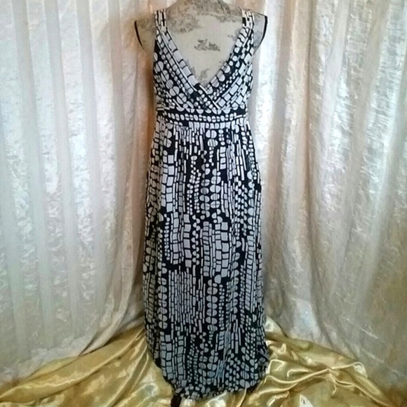 Ronnie Bee Black White Maxi Tank Dress - Picture 5 of 7